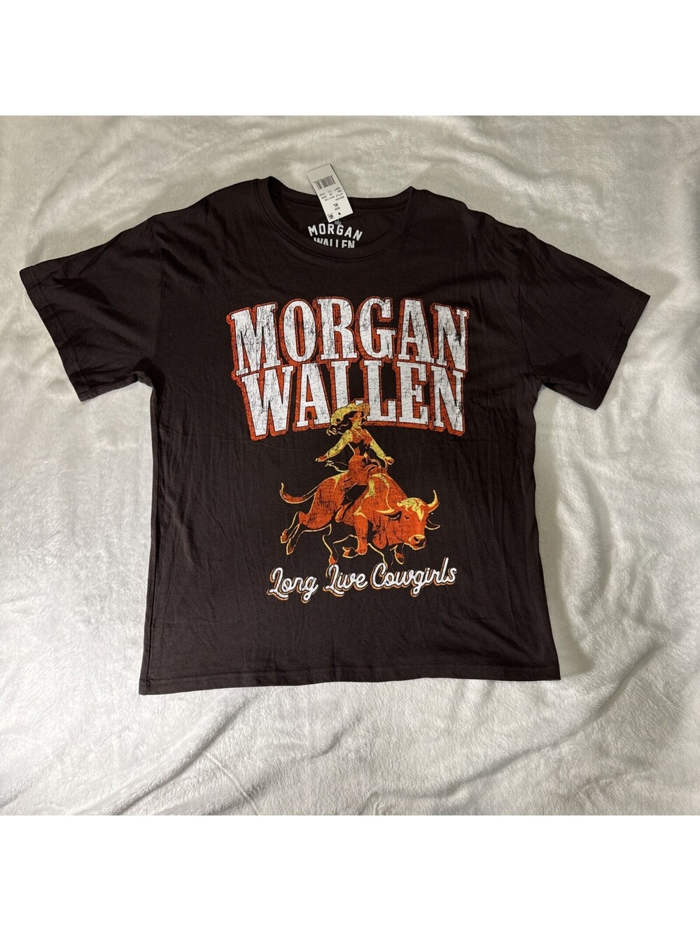 Morgan Wallen Long Live Cowgirls T-shirt Size Large Dark Chocolate XL NWT (0029)